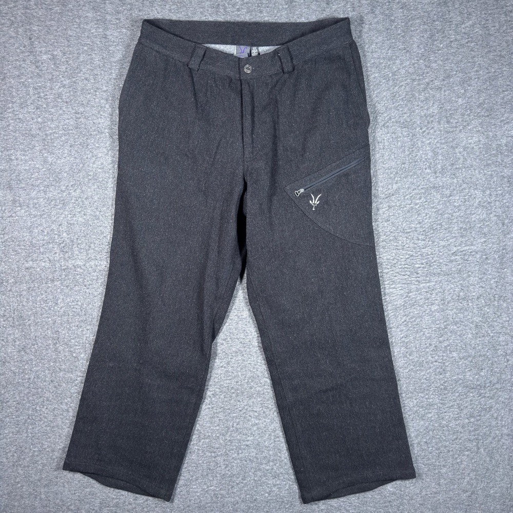 Ibex Wool Pants Mens 34x30 Charcoal Gray Merino Blend Outdoor Hiking Activewear